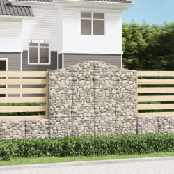 vidaXL Paniers à gabions arqués 7 pcs 200x30x180/200 cm Fer galvanisé