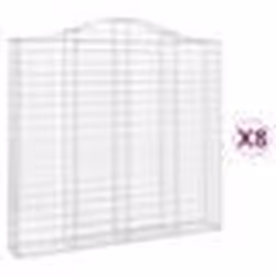 vidaXL Paniers à gabions arqués 8 pcs 200x30x180/200 cm Fer galvanisé