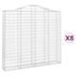 vidaXL Paniers à gabions arqués 8 pcs 200x30x180/200 cm Fer galvanisé