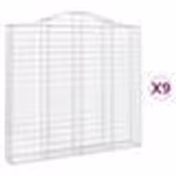 vidaXL Paniers à gabions arqués 9 pcs 200x30x180/200 cm Fer galvanisé