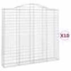 vidaXL Paniers à gabions arqués 10 pcs 200x30x180/200 cm Fer galvanisé