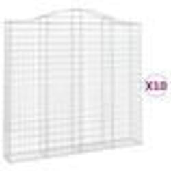 vidaXL Paniers à gabions arqués 10 pcs 200x30x180/200 cm Fer galvanisé