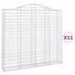 vidaXL Paniers à gabions arqués 11 pcs 200x30x180/200 cm Fer galvanisé