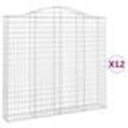 vidaXL Paniers à gabions arqués 12 pcs 200x30x180/200 cm Fer galvanisé