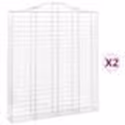 vidaXL Paniers à gabions arqués 2 pcs 200x30x220/240 cm fer galvanisé