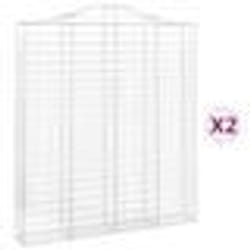 vidaXL Paniers à gabions arqués 2 pcs 200x30x220/240 cm fer galvanisé