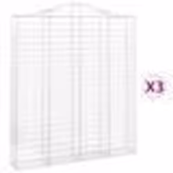 vidaXL Paniers à gabions arqués 3 pcs 200x30x220/240 cm fer galvanisé