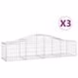 vidaXL Paniers à gabions arqués 3 pcs 200x50x40/60 cm fer galvanisé