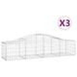 vidaXL Paniers à gabions arqués 3 pcs 200x50x40/60 cm fer galvanisé