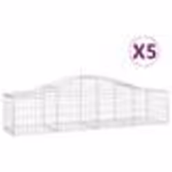 vidaXL Paniers à gabions arqués 5 pcs 200x50x40/60 cm fer galvanisé