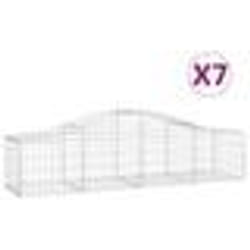 vidaXL Paniers à gabions arqués 7 pcs 200x50x40/60 cm fer galvanisé