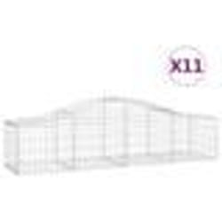 vidaXL Paniers à gabions arqués 11 pcs 200x50x40/60 cm fer galvanisé