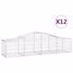 vidaXL Paniers à gabions arqués 12 pcs 200x50x40/60 cm fer galvanisé