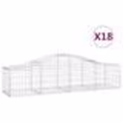 vidaXL Paniers à gabions arqués 18 pcs 200x50x40/60 cm fer galvanisé