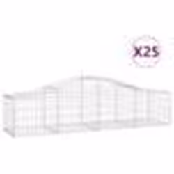 vidaXL Paniers à gabions arqués 25 pcs 200x50x40/60 cm fer galvanisé