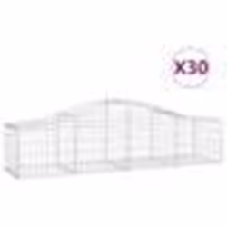 vidaXL Paniers à gabions arqués 30 pcs 200x50x40/60 cm fer galvanisé