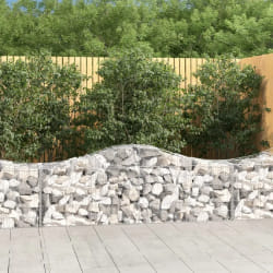 vidaXL Paniers à gabions arqués 2 pcs 200x50x60/80 cm Fer galvanisé