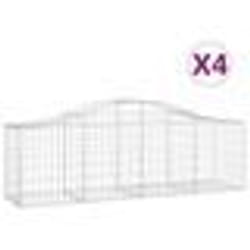 vidaXL Paniers à gabions arqués 4 pcs 200x50x60/80 cm Fer galvanisé