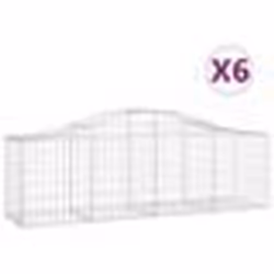 vidaXL Paniers à gabions arqués 6 pcs 200x50x60/80 cm Fer galvanisé