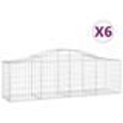 vidaXL Paniers à gabions arqués 6 pcs 200x50x60/80 cm Fer galvanisé
