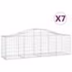 vidaXL Paniers à gabions arqués 7 pcs 200x50x60/80 cm Fer galvanisé