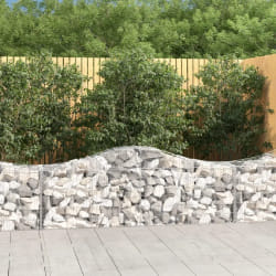 vidaXL Paniers à gabions arqués 9 pcs 200x50x60/80 cm Fer galvanisé