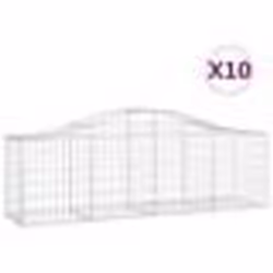 vidaXL Paniers à gabions arqués 10 pcs 200x50x60/80 cm Fer galvanisé