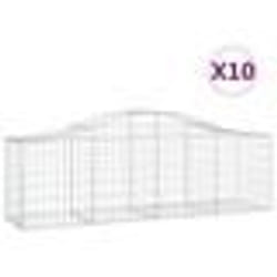 vidaXL Paniers à gabions arqués 10 pcs 200x50x60/80 cm Fer galvanisé