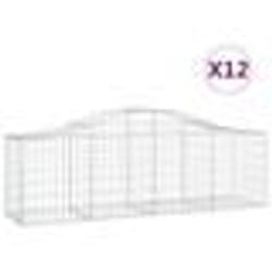 vidaXL Paniers à gabions arqués 12 pcs 200x50x60/80 cm Fer galvanisé