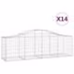 vidaXL Paniers à gabions arqués 14 pcs 200x50x60/80 cm fer galvanisé