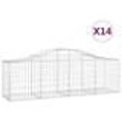vidaXL Paniers à gabions arqués 14 pcs 200x50x60/80 cm fer galvanisé