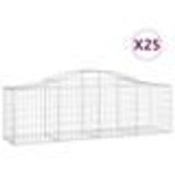 vidaXL Paniers à gabions arqués 25 pcs 200x50x60/80 cm fer galvanisé