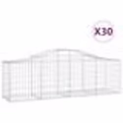 vidaXL Paniers à gabions arqués 30 pcs 200x50x60/80 cm fer galvanisé