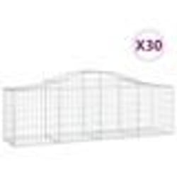 vidaXL Paniers à gabions arqués 30 pcs 200x50x60/80 cm fer galvanisé