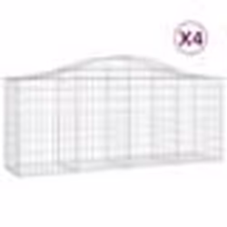 vidaXL Paniers à gabions arqués 4 pcs 200x50x80/100 cm Fer galvanisé