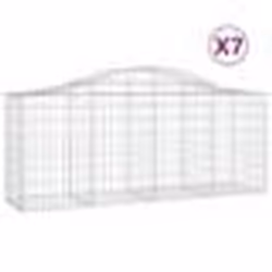 vidaXL Paniers à gabions arqués 7 pcs 200x50x80/100 cm Fer galvanisé