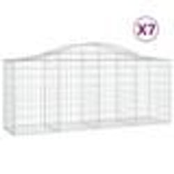 vidaXL Paniers à gabions arqués 7 pcs 200x50x80/100 cm Fer galvanisé