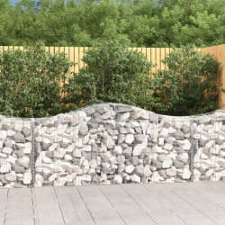 vidaXL Paniers à gabions arqués 9 pcs 200x50x80/100 cm Fer galvanisé