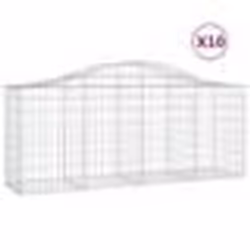 vidaXL Paniers à gabions arqués 10 pcs 200x50x80/100 cm Fer galvanisé