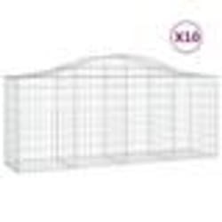 vidaXL Paniers à gabions arqués 10 pcs 200x50x80/100 cm Fer galvanisé