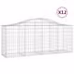 vidaXL Paniers à gabions arqués 12 pcs 200x50x80/100 cm Fer galvanisé