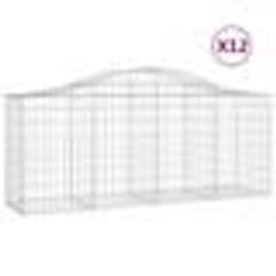 vidaXL Paniers à gabions arqués 12 pcs 200x50x80/100 cm Fer galvanisé