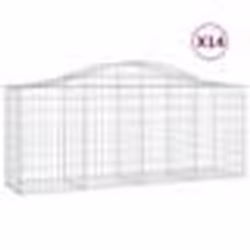 vidaXL Paniers à gabions arqués 14 pcs 200x50x80/100 cm Fer galvanisé