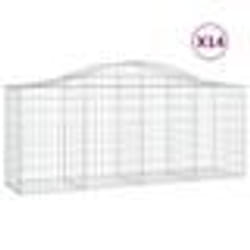 vidaXL Paniers à gabions arqués 14 pcs 200x50x80/100 cm Fer galvanisé