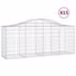 vidaXL Paniers à gabions arqués 15 pcs 200x50x80/100 cm Fer galvanisé