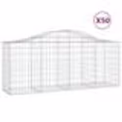 vidaXL Paniers à gabions arqués 50 pcs 200x50x80/100 cm Fer galvanisé
