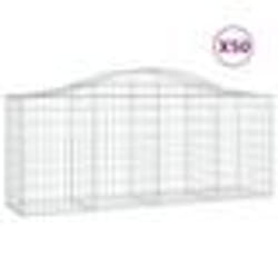 vidaXL Paniers à gabions arqués 50 pcs 200x50x80/100 cm Fer galvanisé