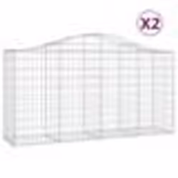 vidaXL Paniers à gabions arqués 2 pcs 200x50x100/120 cm fer galvanisé