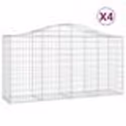 vidaXL Paniers à gabions arqués 4 pcs 200x50x100/120 cm fer galvanisé