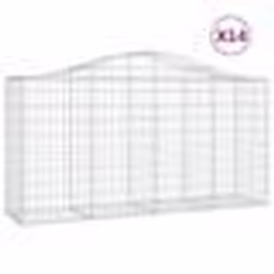 vidaXL Paniers à gabions arqués 14 pcs 200x50x100/120 cm fer galvanisé